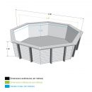 Piscine bois Ocea Ubbink Diam 580cm H 130cm liner bleu, beige ou gris