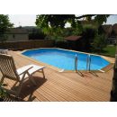 Piscine bois Ocea Ubbink 400x610cm H 130cm liner bleu, beige ou gris