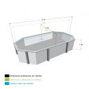 Piscine bois Ocea Ubbink 400x610cm H 130cm liner bleu, beige ou gris