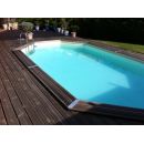 Piscine bois Ocea Ubbink 400x610cm H 130cm liner bleu, beige ou gris