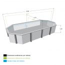 Piscine bois Ocea Ubbink 470x860cm H 130cm liner bleu, beige ou gris