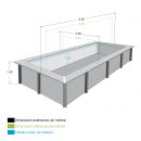 Piscine bois Linea Ubbink 350x650cm H 140cm liner bleu, beige ou gris
