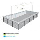 Piscine bois Linea Ubbink 500x800cm H 140 cm liner bleu, beige ou gris, hors sol semi enterr&eacute;e et enterr&eacute;e