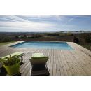 Piscine bois Linea Ubbink 500x800cm H 140 cm liner bleu, beige ou gris, hors sol semi enterr&eacute;e et enterr&eacute;e