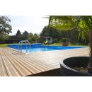 Piscine bois Linea Ubbink 500x800cm H 140 cm liner bleu, beige ou gris, hors sol semi enterr&eacute;e et enterr&eacute;e