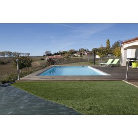 Piscine Ext&eacute;rieure Bois : Piscine bois Linea Ubbink 500x1100cm H 140 cm liner bleu semi enterr&eacute;e ou enterr&eacute;e