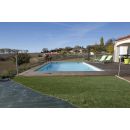 Piscine bois Linea Ubbink 500x1100cm H 140 cm liner bleu semi enterr&eacute;e ou enterr&eacute;e