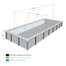Piscine bois Linea Ubbink 500x1100cm H 140 cm liner bleu semi enterr&eacute;e ou enterr&eacute;e