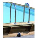 Piscine bois Linea Ubbink 500x1100cm H 140 cm liner bleu semi enterr&eacute;e ou enterr&eacute;e