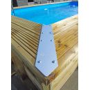 Kit 4 pi&egrave;ces finition margelles d'angles pour piscine rectangulaire Ubbink