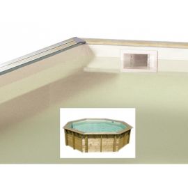 Liner Ubbink octogonale pour piscine bois Lagon 75/100ème beige 580 x H 130cm dim 535cm