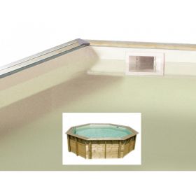 Piscine bois 580 Ubbink : Liner Ubbink octogonale pour piscine bois Lagon 75/100&egrave;me beige 580 x H 130cm dim 535cm