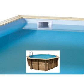 Piscine bois 580 Ubbink : Liner Ubbink octogonale pour piscine bois Lagon 75/100&egrave;me bleu 580 x H 130cm dim 535cm