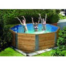 Piscine en bois massif weka 593 diam 325 cm profondeur 116 cm avec filtration