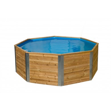 Piscine en bois massif weka 593 diam 325 cm profondeur 116 cm avec filtration