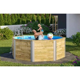 Piscine en bois massif weka 593 diam 325 cm 7.5 m3 profondeur 116 cm avec filtration