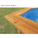 Piscine en bois massif weka 593BT2 diam 500 cm profondeur 116 cm 18,20m3 escalier deck et coffre de filtration bois