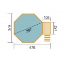 Piscine en bois massif weka 593B diam 397 cm profondeur 116 cm escalier deck et coffre de filtration bois