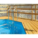 Piscine en bois massif weka 593BT2 diam 500 cm profondeur 116 cm 18,20m3 escalier deck et coffre de filtration bois