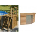 Piscine en bois massif weka 594 diam 376 x 850cm 25.6 m3 profondeur 116 cm avec filtration escalier deck