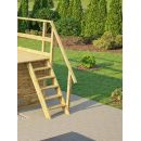 Piscine en bois massif weka 593 B T1 diam 397 cm 11.4 m3 profondeur 116 cm escalier deck et coffre de filtration bois