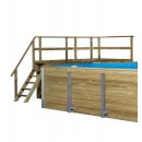Piscine bois weka 595 Rectangle 200x400cm 7.68 m3 liner bleu filtre sable terrasse coffre filtration rangement