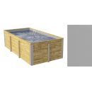 Piscine bois weka 595 Rectangle 200x400cm 7.68 m3 liner bleu filtre sable terrasse coffre filtration rangement