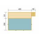 Piscine bois weka 595 Rectangle 200x400cm 7.68 m3 liner bleu filtre sable terrasse coffre filtration rangement