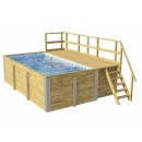 Piscine bois weka 595 Rectangle 200x400cm 7.68 m3 liner bleu filtre sable terrasse coffre filtration rangement