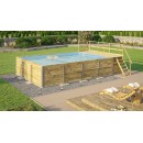 Piscine en bois massif weka 593 diam 325 cm 7.5 m3 profondeur 116 cm avec filtration