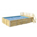 Piscine en bois massif weka 593 diam 325 cm 7.5 m3 profondeur 116 cm avec filtration