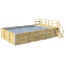 Piscine bois weka 595 Rectangle 200x400cm 7.68 m3 liner bleu filtre sable terrasse coffre filtration rangement