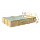 Piscine bois weka 595T2 Rectangle 400x535cm 21.1 m3 liner gris filtre sable terrasse coffre filtration rangement