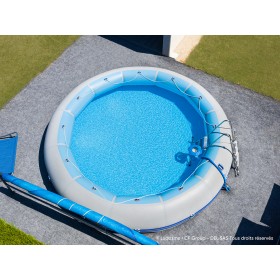 Piscine Marque Zodiac : Arrêt par Aqualux  Piscine Zodiac familiale WINKY4 ronde diamètre ext. 5.0 m hauteur 120cm 12 m3