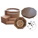 Bain nordique Authentic Basic SM diam 150 cm 4 &agrave; 6 personnes avec po&ecirc;le &agrave; bois Vilpra 15 kW