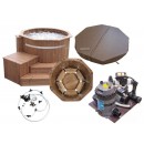 Bain nordique Authentic Basic SM diam 150 cm 4 &agrave; 6 personnes avec po&ecirc;le &agrave; bois Vilpra 15 kW