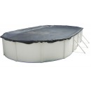 B&acirc;che d&rsquo;hiver ovale pour piscine hors sol en m&eacute;tal ovale de 550x366cm