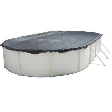 Couverture hiver pour piscine ronde 550 cm pvc 120 gr/m² câble et poignée de serrage