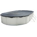 Couverture hiver pour piscine ronde 550 cm pvc 120 gr/m&sup2; c&acirc;ble et poign&eacute;e de serrage
