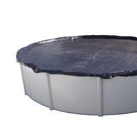 Couverture hiver pour piscine ronde 350 cm pvc 120 gr/m² câble et poignée de serrage