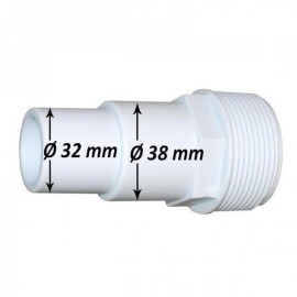 Raccord pour skimmer de piscine Torrente Toi sortie 32 ou 38 mm