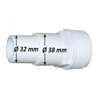 Raccord pour skimmer de piscine Torrente Toi sortie 32 ou 38 mm