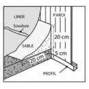 Liner sable rond pour piscine acier diam&egrave;tre 350cm hauteur 132 cm 40/100 Torrente Toi
