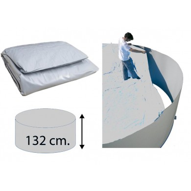 Liner gris rond pour piscine acier diamètre 350cm hauteur 132 cm 40/100 Torrente Toi