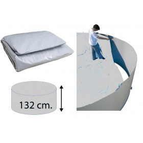 Liner gris rond pour piscine acier diam&egrave;tre 550cm hauteur 132 cm 40/100 Torrente Toi