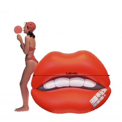 Lèvres rouge gonflable 137 x 144 cm pour piscine ou plage Torrente Toi