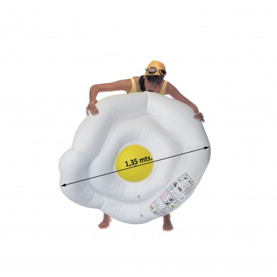 Oeuf sur le plat gonflable 135 x 115 cm pour piscine ou plage Torrente Toi