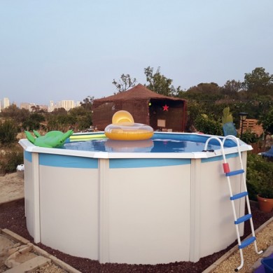 Kit piscine acier Canarias blanc D 230cm haut 120 cm filtration échelle Torrente Toi