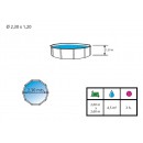 Kit piscine acier Canarias blanc D 230cm haut 120 cm filtration &eacute;chelle Torrente Toi