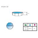 Kit piscine acier Canarias blanc D 230cm haut 120 cm filtration &eacute;chelle Torrente Toi pas cher
